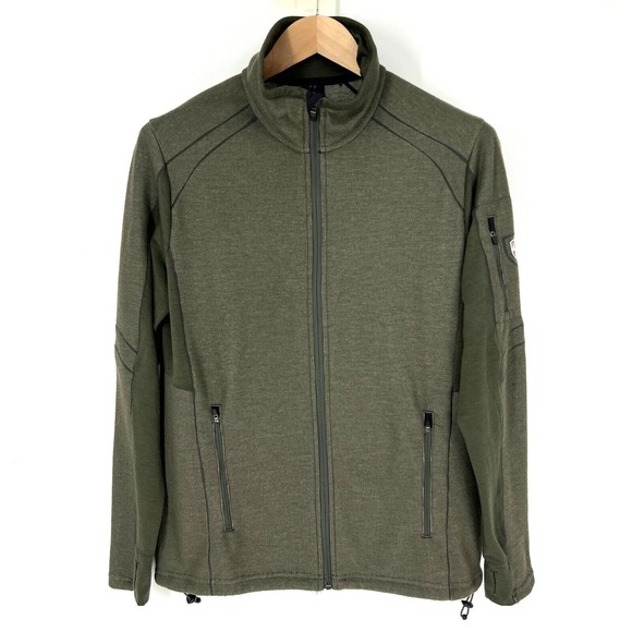 Kuhl Aktivator Fleece Full Zip Jacket‎ Mens Size S Heathered Olive Green Pockets - Picture 1 of 15